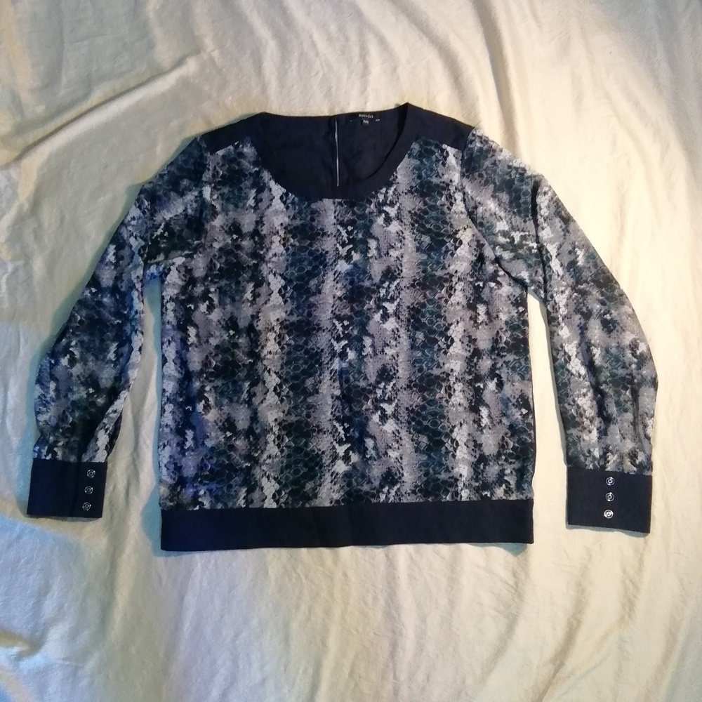 RW & CO. snake print blouse size XL